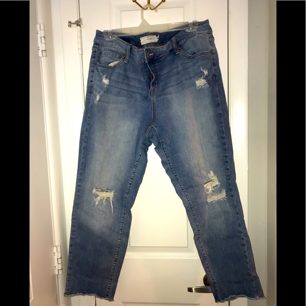 Torrid Brand Boyfriend Cut Ripped Jeans